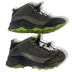 Merrell Grey/Green Size 5.5 Water Resistant Kids Shoes